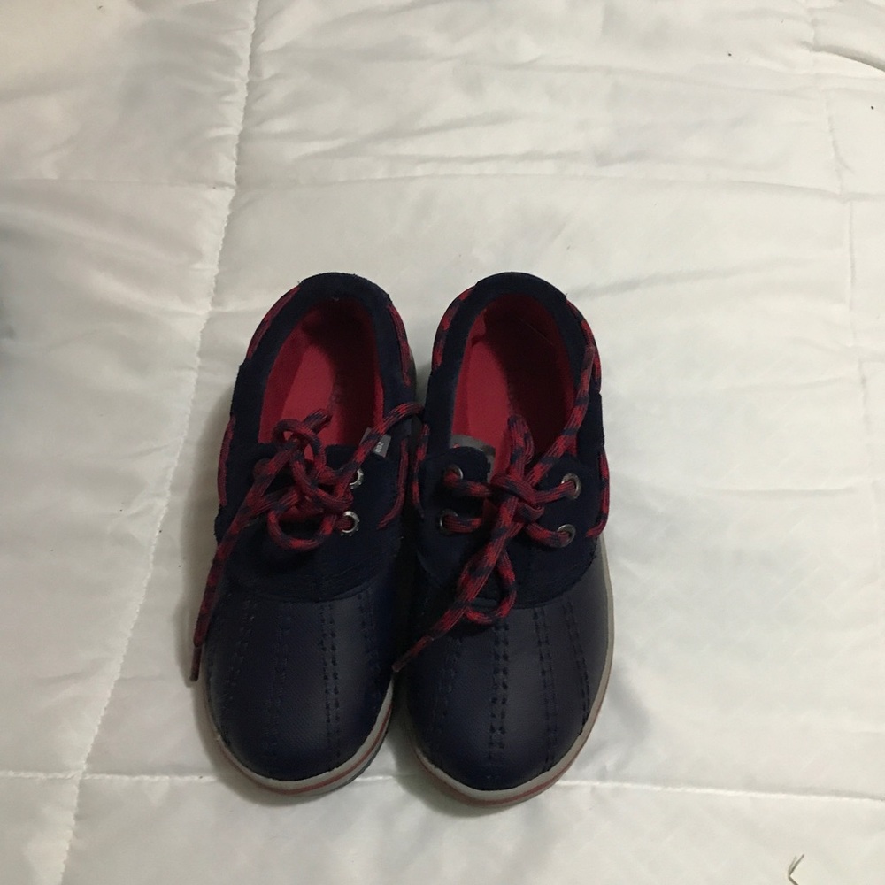 LL Bean Rain/snow shoes size 11 Navy Blue and Red